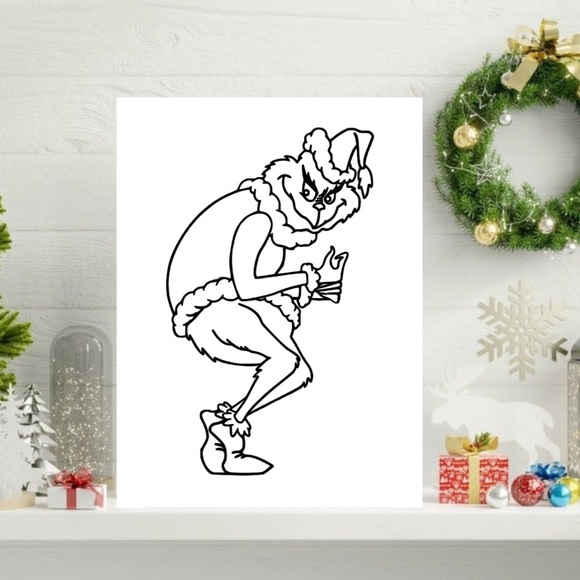 Grinch Paint Your Own Canvas , Sip and Paint Canvas ( Ready to Paint) - Picture 4 of 6